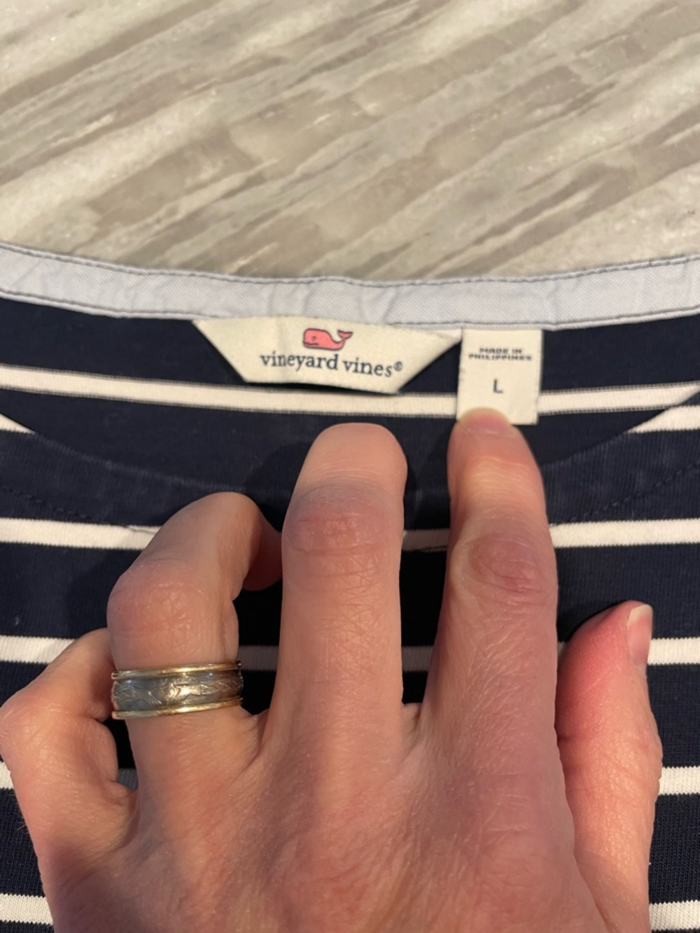 Vineyard Vines Navy and White Striped Boatneck Dress - Picture 3 of 7